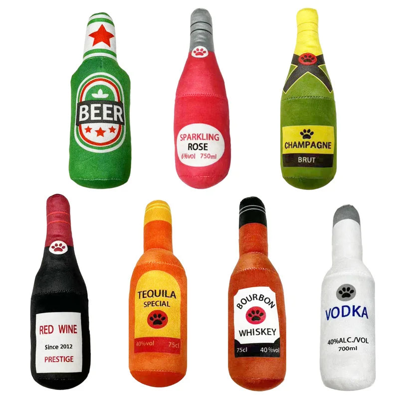 Squeaky Alcohol Bottle Dog Toy